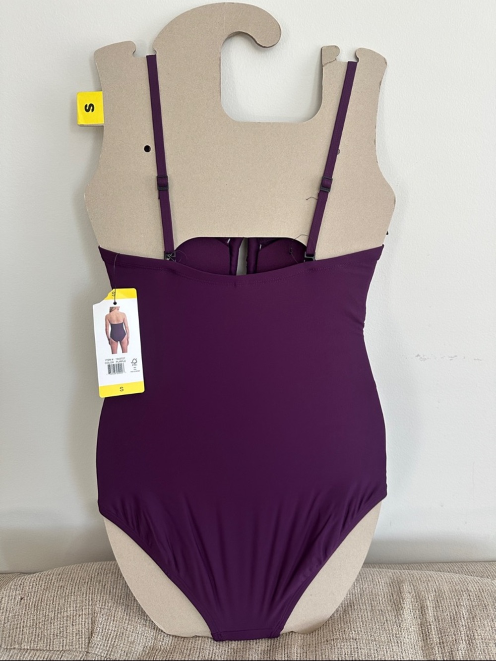 NWT DKNY Purple Ruched One-Piece Swimsuit Size Small,Large - Picture 2 of 8
